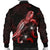 American Samoa Polynesian Men's Bomber Jacket - Turtle With Blooming Hibiscus Red - Polynesian Pride