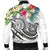 Polynesian American Samoa Men's Bomber Jacket - Summer Plumeria (White) - Polynesian Pride