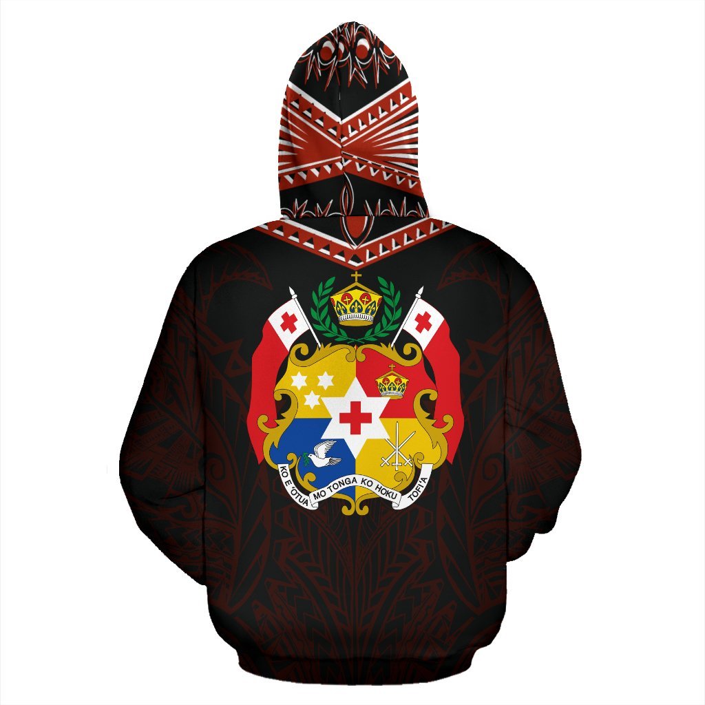 Tonga All Over Zip up Hoodie Red - Polynesian Pride