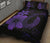 Hawaii Fish Hook Kanaka Map Hibiscus Poly Quilt Bed Set - Purple - Polynesian Pride