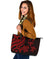 Fiji Polynesian Large Leather Tote Bag - Red Tentacle Turtle - Polynesian Pride