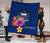 Samoa Polynesian Premium Quilt - Floral With Seal Blue - Polynesian Pride