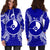 Yap Polynesian Hoodie Dress Map Blue - Polynesian Pride