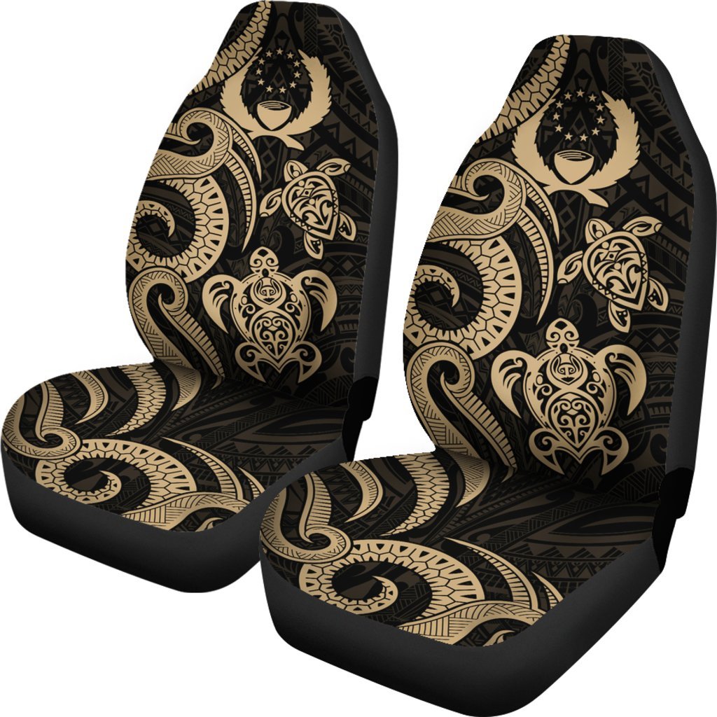 Pohnpei Micronesian Car Seat Covers - Gold Tentacle Turtle - Polynesian Pride