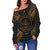 Palau Polynesian Shoulder Sweater Map Gold - Polynesian Pride