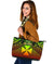 Polynesian Wallis and Futuna Leather Tote Bag - Reggae Vintage Polynesian Patterns - Polynesian Pride