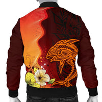 American Samoa Custom Personalised Men's Bomber Jacket - Tribal Tuna Fish - Polynesian Pride