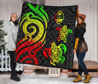 Guam Polynesian Premium Quilt - Reggae Tentacle Turtle - Polynesian Pride