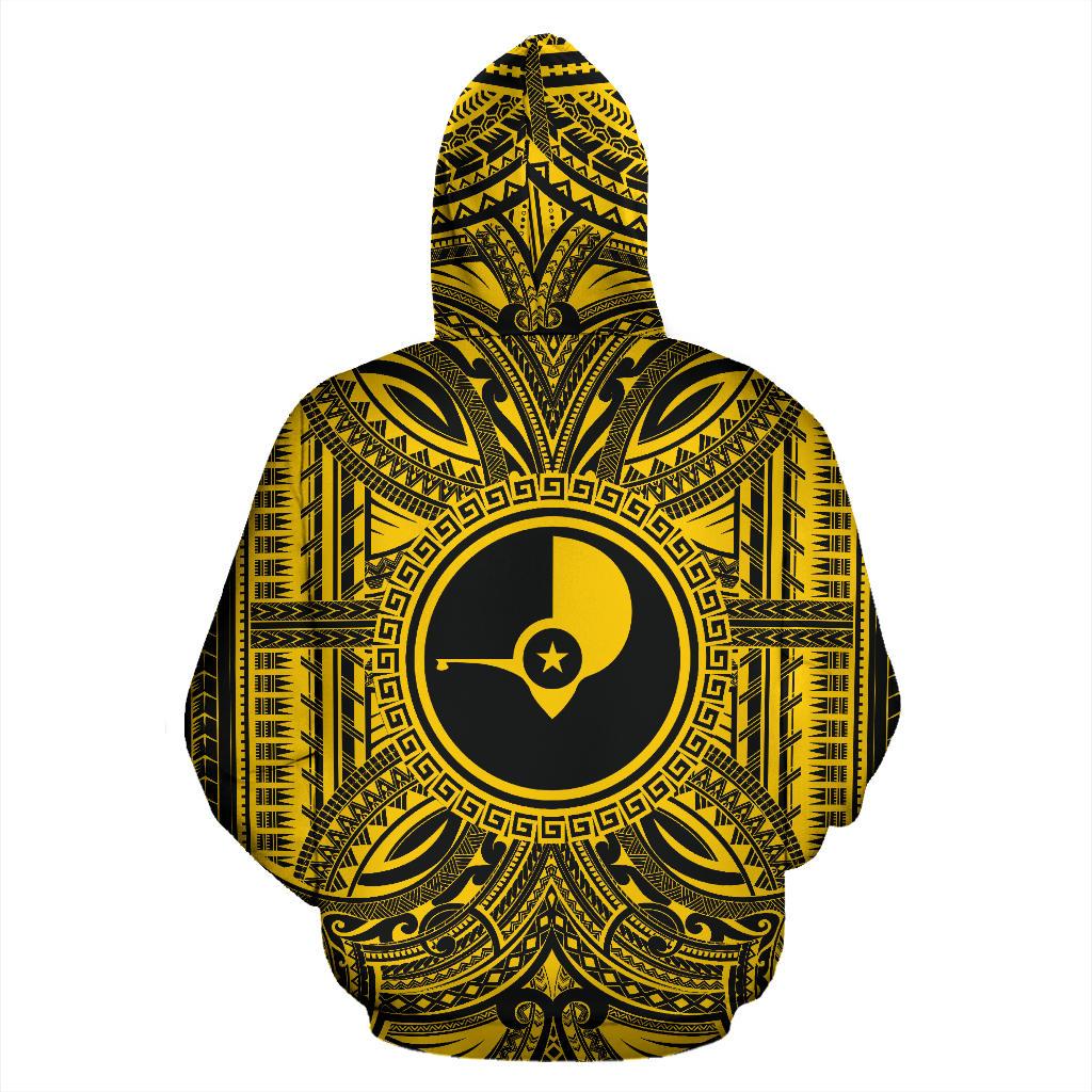Yap ll Over Hoodie Yap Coat of rms Polynesian Gold Black - Polynesian Pride