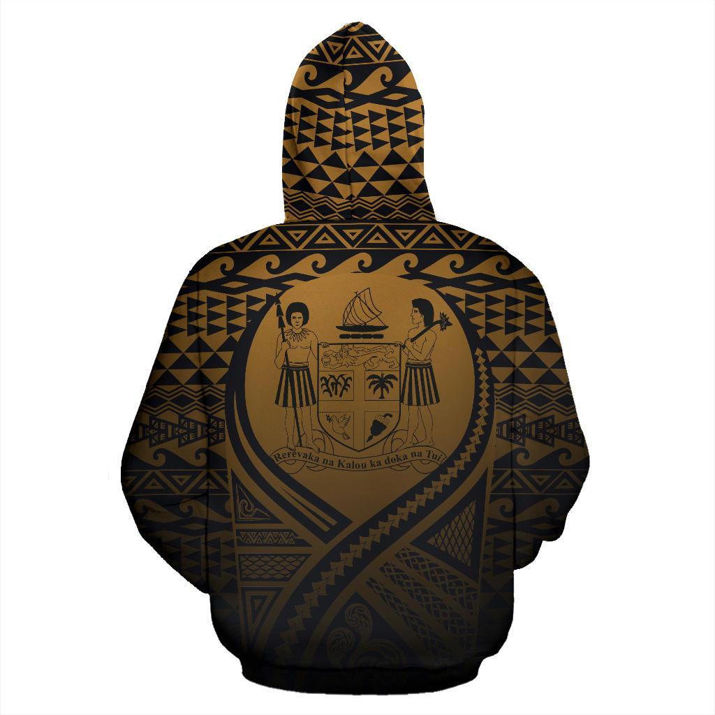 Fiji All Over Zip up Hoodie Lift up Gold - Polynesian Pride