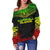 Marshall Islands Polynesian Chief Women's Off Shoulder Sweater - Reggae Version - Polynesian Pride