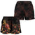 Niue Polynesian Women's Shorts - Turtle With Blooming Hibiscus Gold - Polynesian Pride