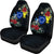 Cook Islands Hibiscus Coat Of Arms Car Seat Covers Universal Fit Black - Polynesian Pride