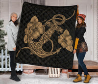 Anchor Gold Poly Tribal Premium Quilt - Polynesian Pride