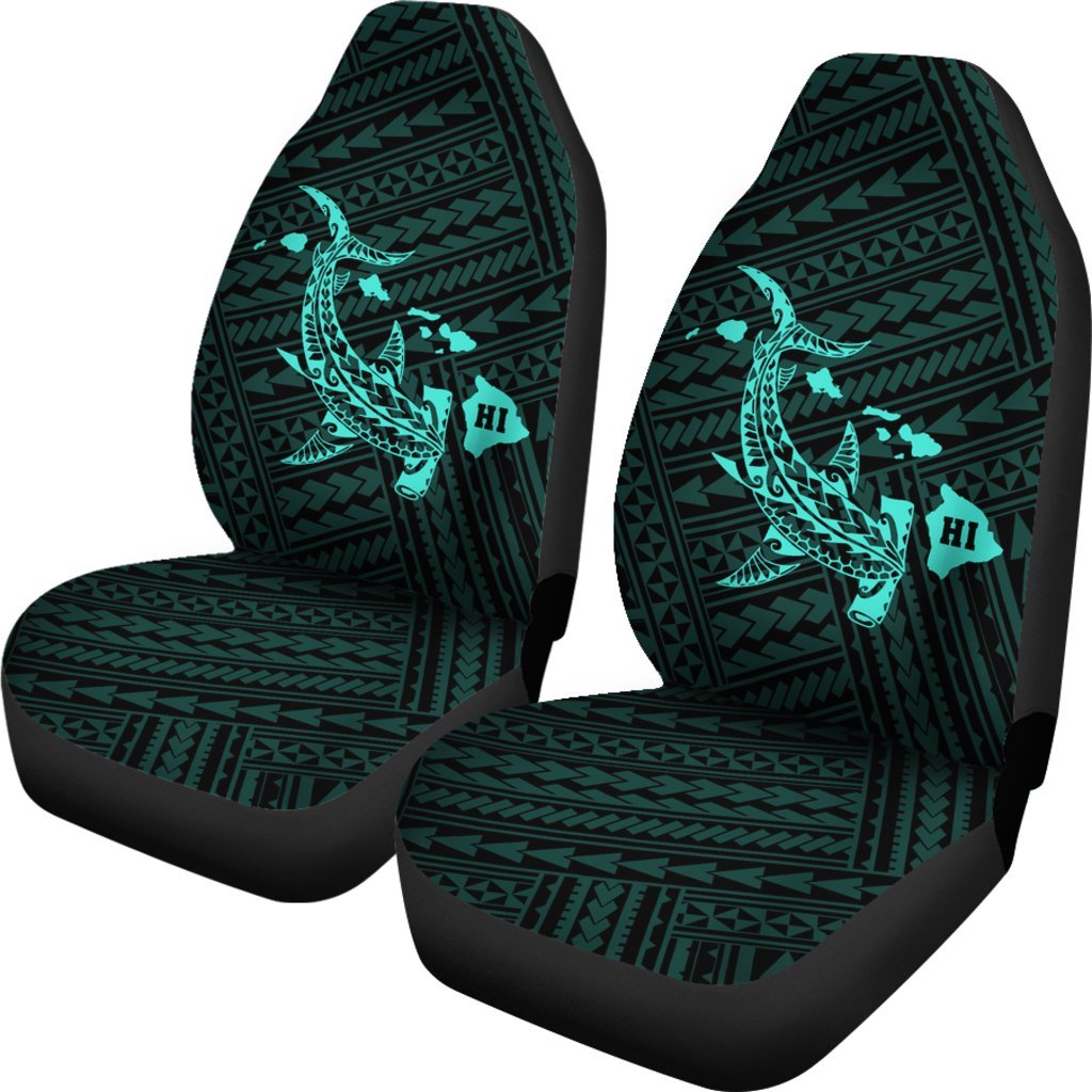 Hawaii Shark Turquoise Polynesian Car Seat Covers Universal Fit Turquoise - Polynesian Pride