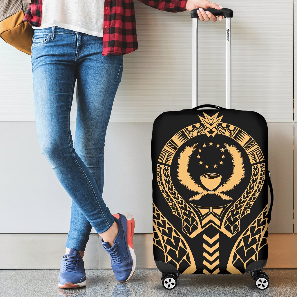 Pohnpei Luggage Cover - Micronesian Tribal Gold - Polynesian Pride