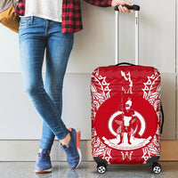 Vanuatu Polynesian Luggage Covers Map Red White - Polynesian Pride