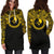 Yap Women Hoodie Dress - Yap Coat Of Arms Polynesian Gold Black - Polynesian Pride