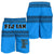 Fijian Men's Short - Tapa Pattern Blue - Polynesian Pride