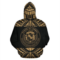 Hawaii All Over Custom Hoodie Polynesian Gold Version - Polynesian Pride