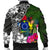 Cook Islands Men Bomber Jacket - Turtle Plumeria Banana Leaf - Polynesian Pride