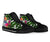 Tahiti High Top Shoes White - Turtle Plumeria Banana Leaf - Polynesian Pride