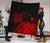 Hawaii Map Plumeria Polynesian Red Premium Quilt - Polynesian Pride