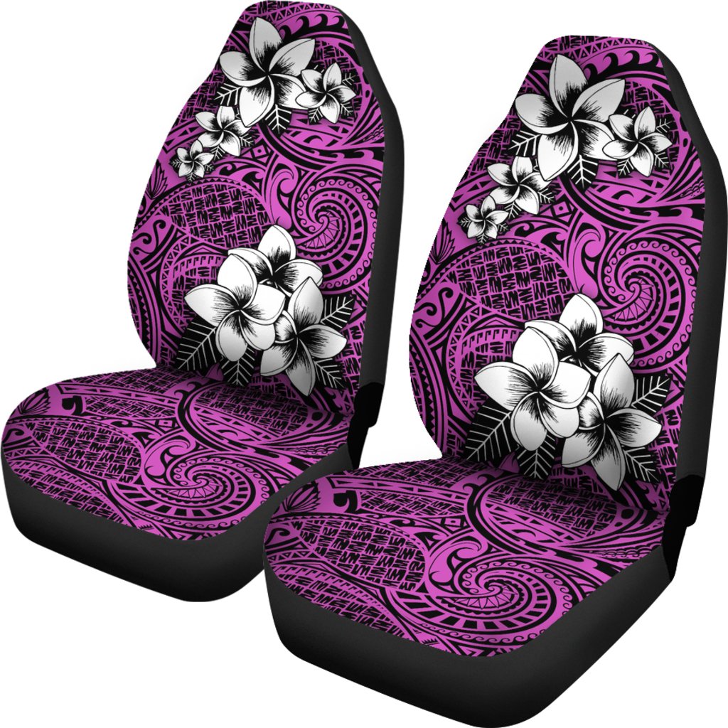 Hawaii Car Seat Covers - Tribe Plumeria Pink Universal Fit Pink - Polynesian Pride