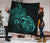 Hawaii Map Turtle Hibiscus Divise Turquoise Polynesian Premium Quilt - Polynesian Pride