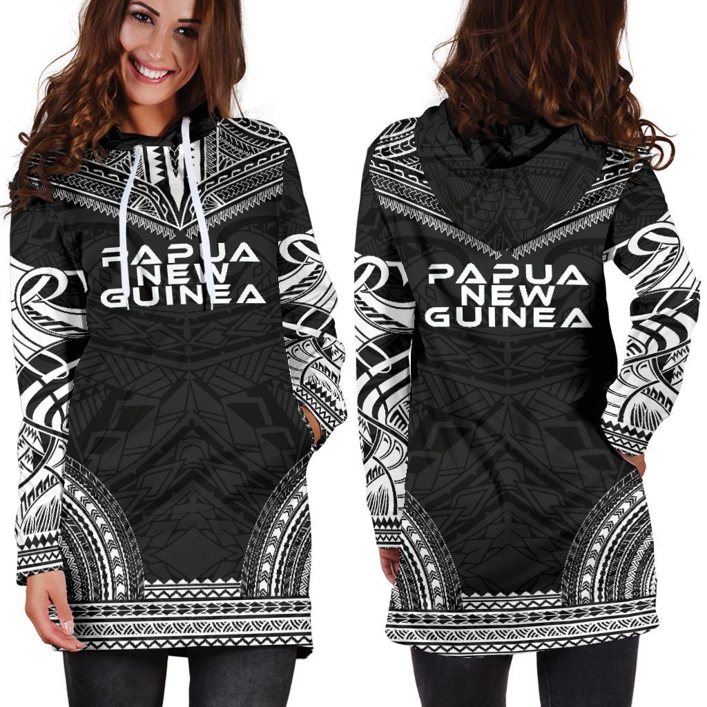 Papua New Guinea Women's Hoodie Dress - Polynesian Black Chief - Polynesian Pride