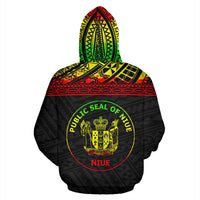 Niue Polynesian Hoodie Horizontal Reggae - Polynesian Pride