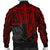 Tahiti Men's Bomber Jacket - Tahiti Seal In Heartbeat Patterns Style (Red) - Polynesian Pride