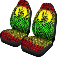 New Caledonia Car Seat Cover - New Caledonia Coat Of Arms Polynesian Tattoo Reggae - Polynesian Pride