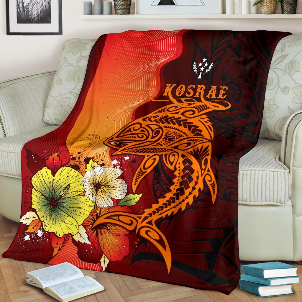 Kosrae Premium Blankets - Tribal Tuna Fish White - Polynesian Pride