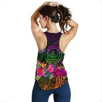Palau Women's Racerback Tank - Summer Hibiscus - Polynesian Pride
