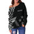 Kosrae Personalised Custom Women's Off Shoulder Sweater - Micronesian Pattern Flash Black - Polynesian Pride