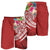 Tonga Polynesian Men's Shorts - Summer Plumeria (Red) - Polynesian Pride