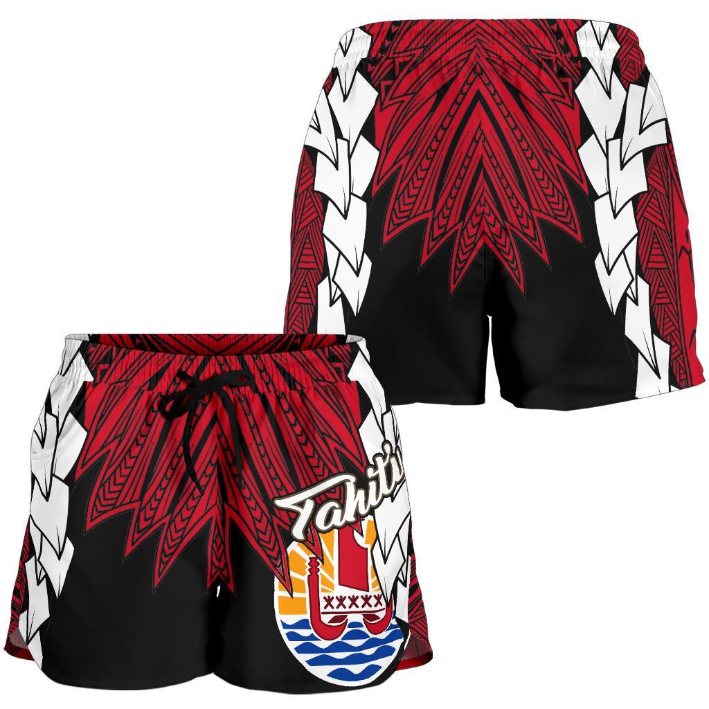 Tahiti Polynesian Women's Shorts - Tribal Wave Tattoo Flag Style - Polynesian Pride