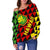 Kanaka Maoli Flag Women's Off Shoulder Sweater Hawaii Th5 - Polynesian Pride