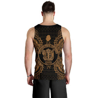 Niue Polynesian Men Tank Top Map Gold - Polynesian Pride