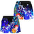 Tonga Custom Personalised Women's Shorts - Humpback Whale with Tropical Flowers (Blue) - Polynesian Pride