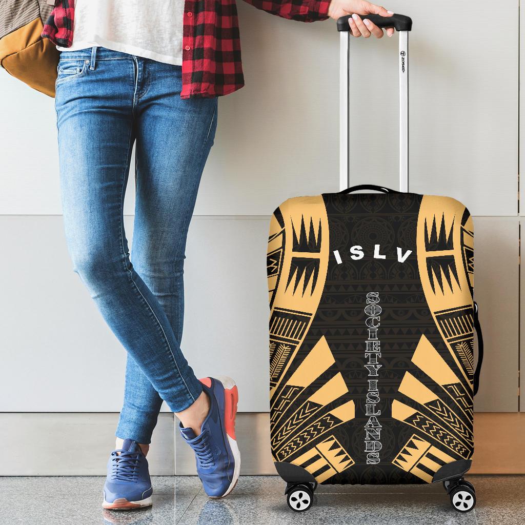 Society Islands Luggage Cover - Polynesian Tattoo Gold - Polynesian Pride