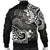 Tahiti Men's Bomber Jacket - White Shark Polynesian Tattoo - Polynesian Pride