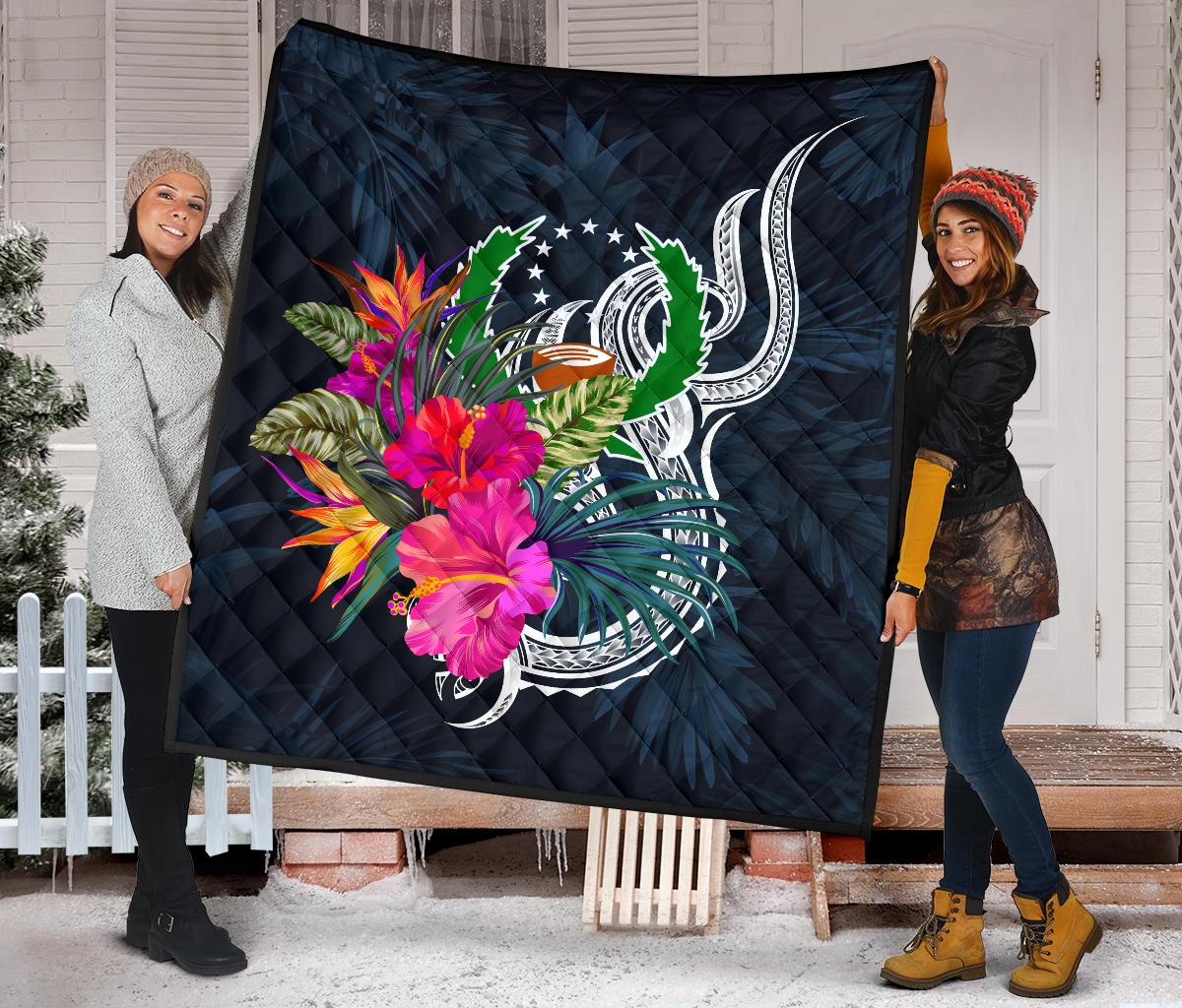 Pohnpei Micronesia Premium Quilt - Tropical Flower - Polynesian Pride