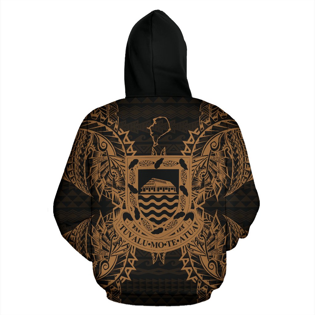 Tuvalu Polynesian ll Over Hoodie Map Gold - Polynesian Pride