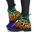 Fiji Custom Personalised Leather Boots - Rainbow Polynesian Pattern - Polynesian Pride