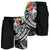 YAP Polynesian Men's Shorts- Summer Plumeria (Black) - Polynesian Pride