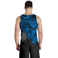 Northern Mariana Islands Polynesian Men's Tank Top - Blue Turtle - Polynesian Pride