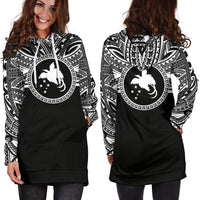 Papua New Guinea 1 Women Hoodie Dress - Papua New Guinea 1 Coat Of Arms Polynesian Black Color - Polynesian Pride