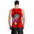 American Samoa Polynesian Men's Tank Top - Floral With Seal Red - Polynesian Pride